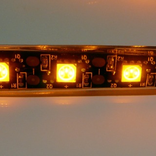 Amber Colour Constant Current LED Tape (10-15vdc) (60 LEDs/M)(SILICONE) Waterproof (IP67)